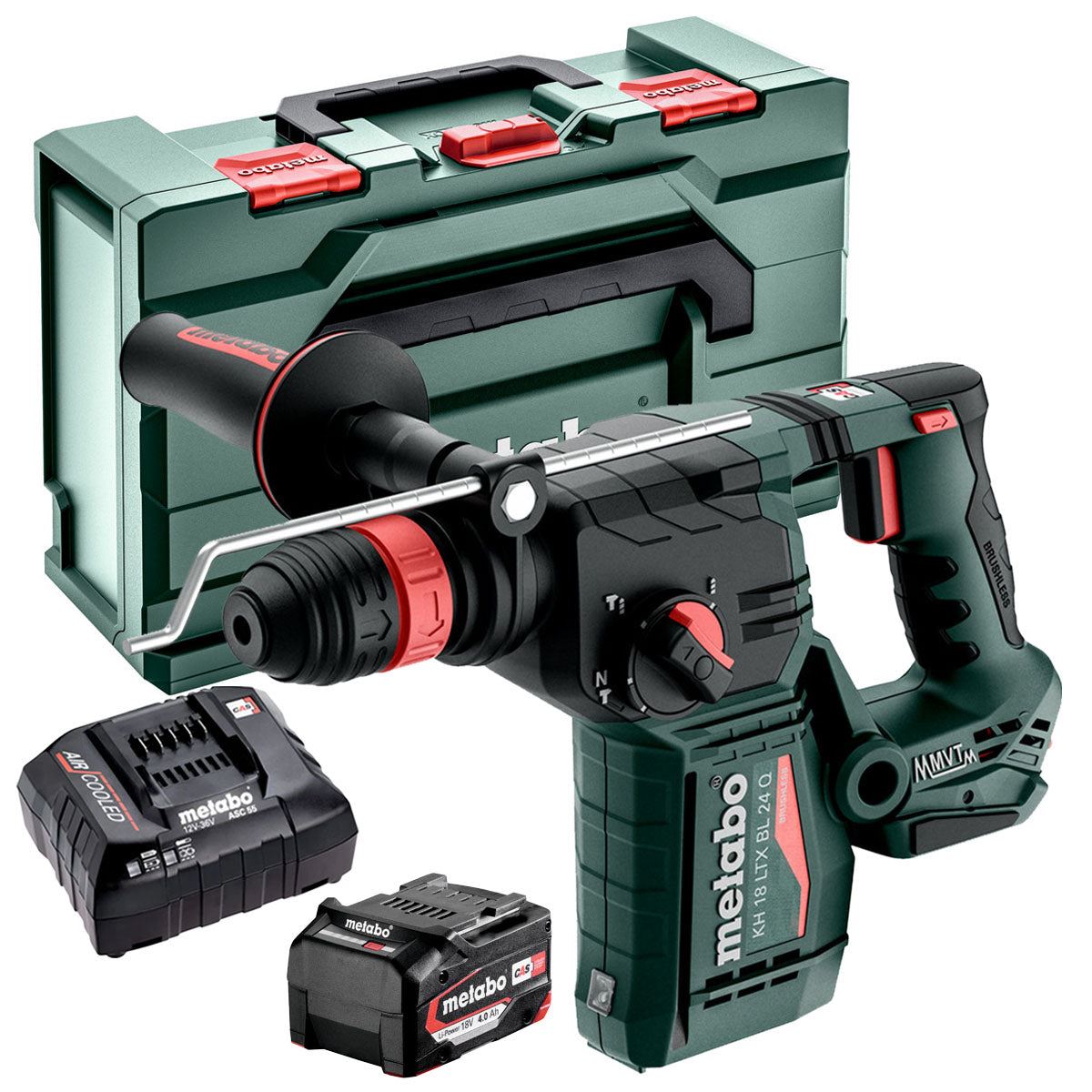 Metabo KH 18 LTX BL 24 Q 18V Brushless SDS+ Combination Hammer Drill with 1 x 4.0Ah Battery Charger & Metabox