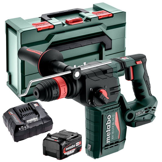 Metabo KH 18 LTX BL 24 Q 18V Brushless SDS+ Combination Hammer Drill with 1 x 4.0Ah Battery Charger & Metabox