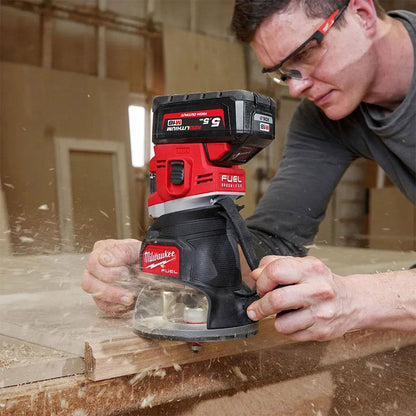 Milwaukee M18FR12KIT 18V Fuel Brushless 1/2" Router Cutter with 1 x 5.0Ah Battery Charger Case & 12 Piece Cutter Set