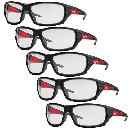 Milwaukee Performance Safety Glasses Clear 4932471883 Pack of 5