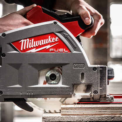 Milwaukee M18FPS55-0PEB 18V 165mm Fuel Brushless Plunge Saw with 2 x 5.0Ah Battery with Blade & Guide Rail Kit
