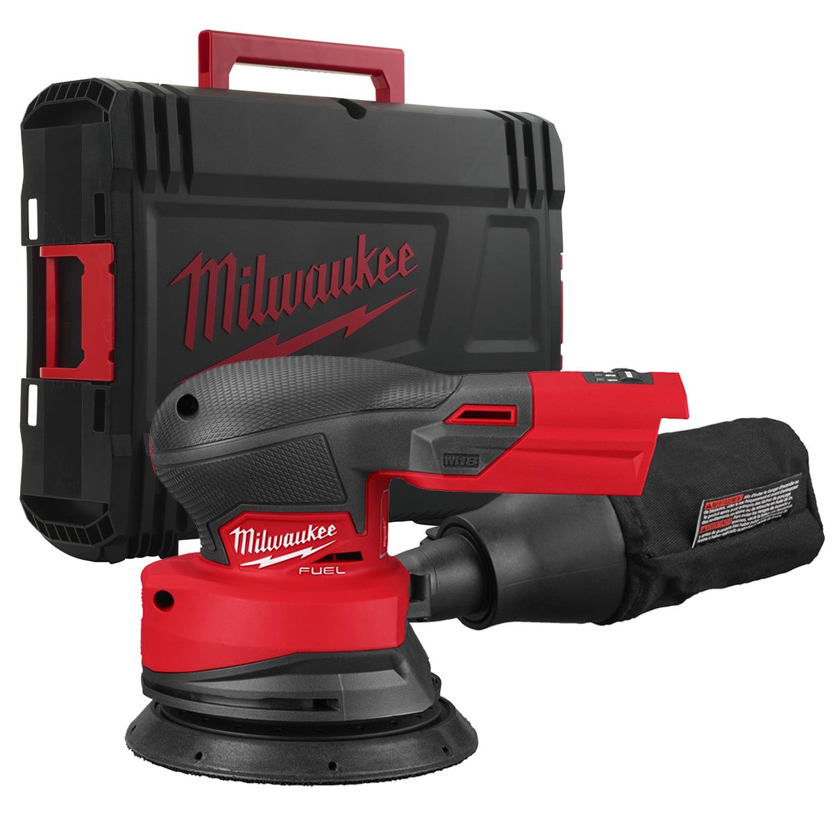 Milwaukee M18FROS125-0X 18V M18 Brushless Random Orbital Sander with 1 x 12.0Ah Battery Charger & Case
