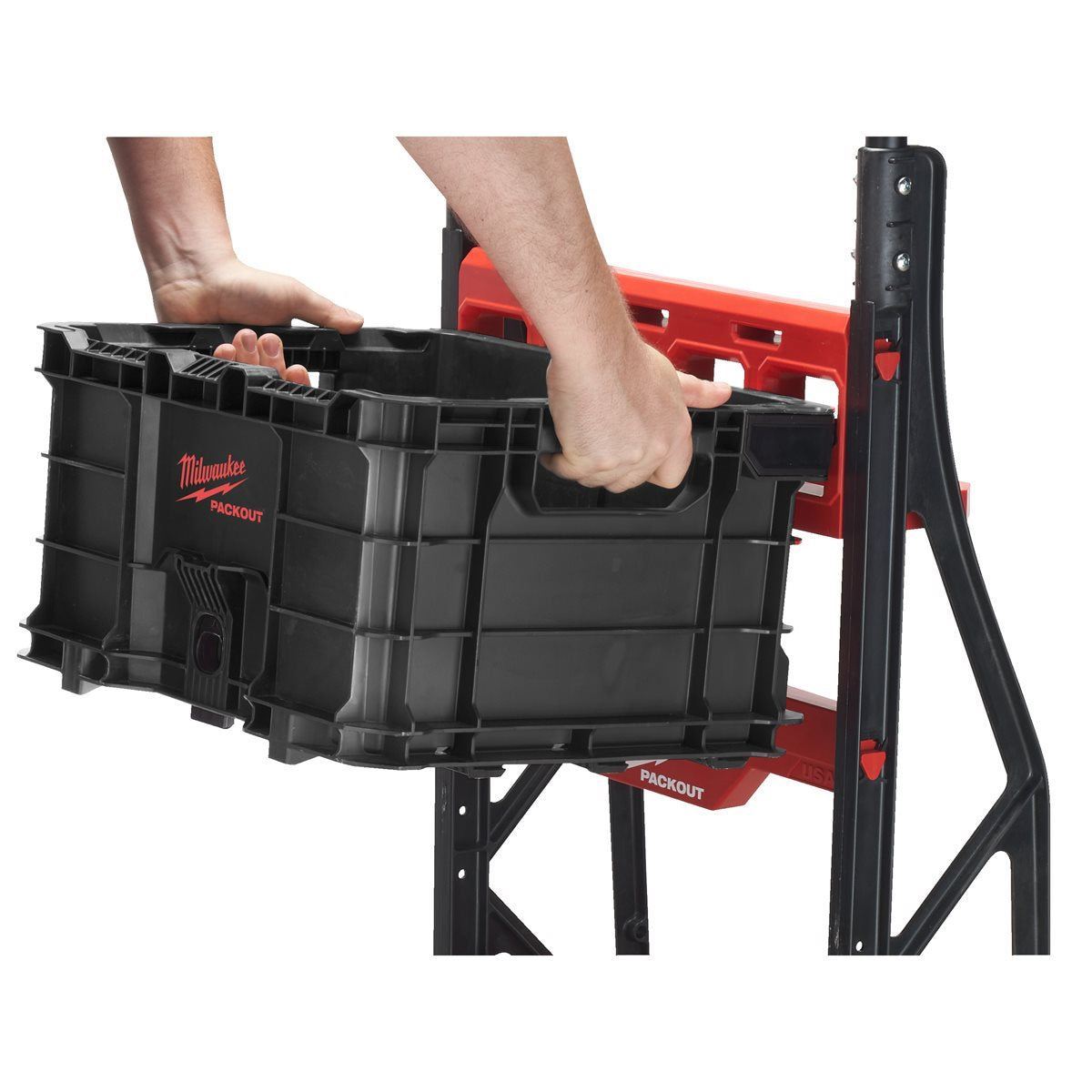 Milwaukee Packout 2 Wheeled Cart with Crate, Divider, XL Tool Box & Deep Organiser