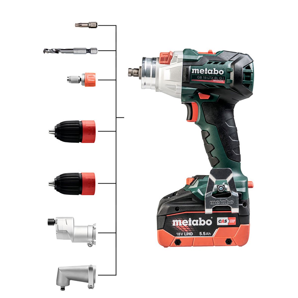 Metabo GB 18 LTX BL Q I 18V Brushless Tapper Drill Driver with 1 x 5.2Ah Battery Charger & Metabox