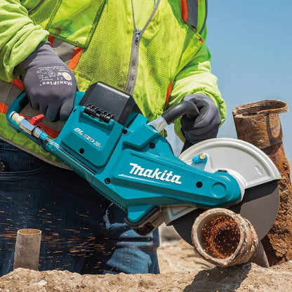 Makita DCE090ZX1 36V LXT 230mm Brushless Disc Cutter with 2 x 6.0Ah Battery & Charger