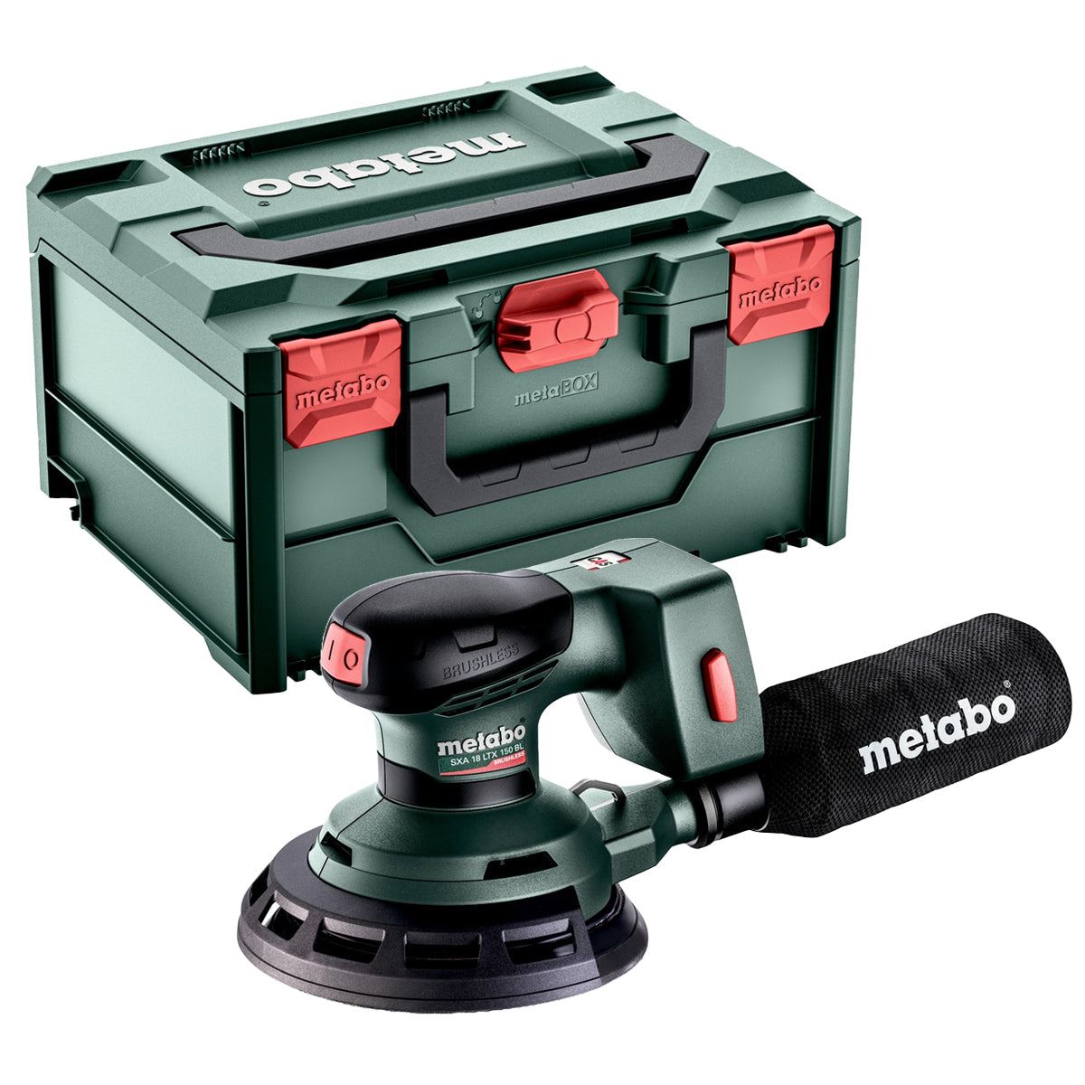 Metabo SXA 18 LTX 150 BL 18V Brushless 150mm Random Orbital Sander with 1 x 2.0Ah Battery Charger & Metabox