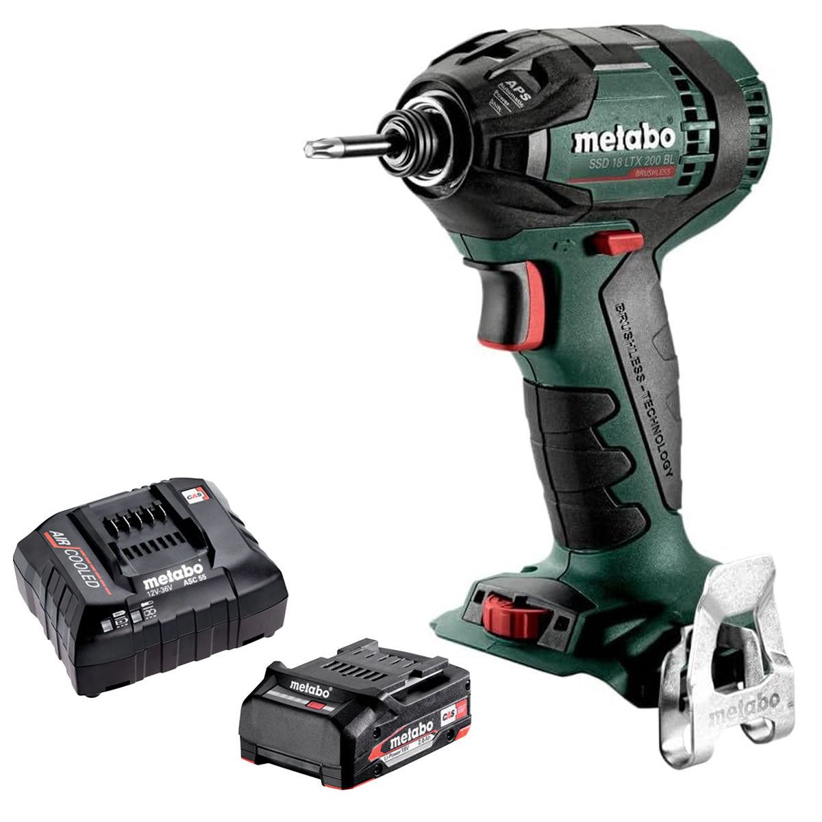 Metabo SSD 18 LTX 200 BL 18V Brushless 1/4" Impact Driver with 1 x 2.0Ah Battery & Charger