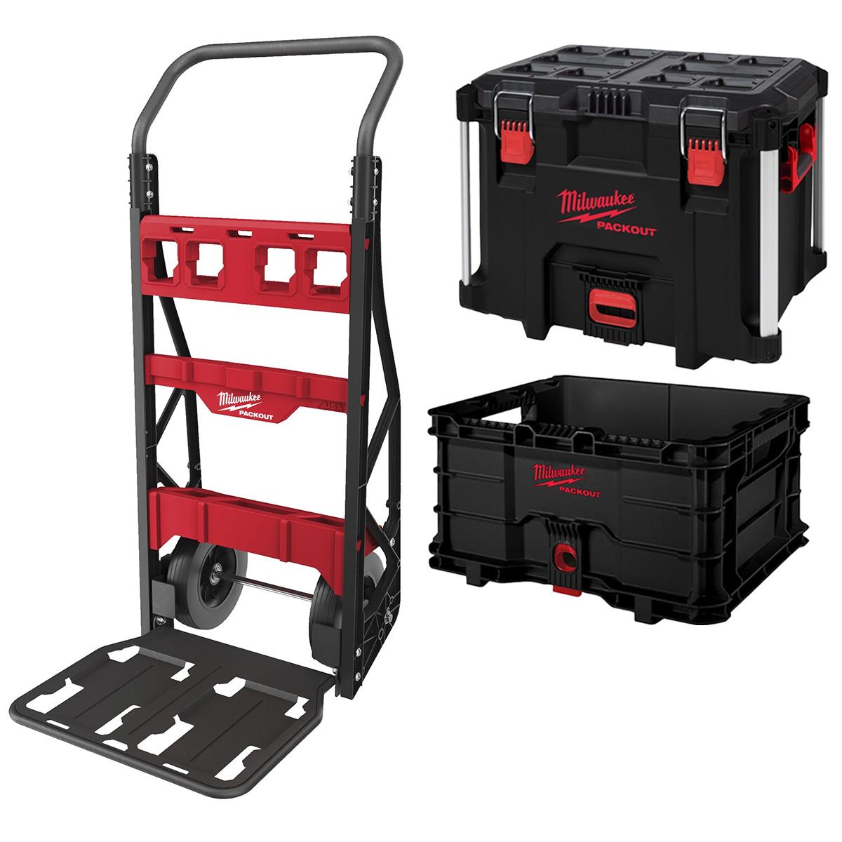 Milwaukee Packout 2 Wheeled Cart with Crate & XL Tool Box
