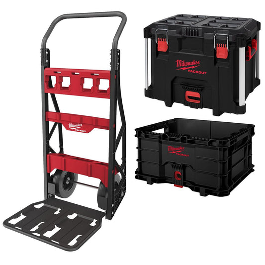 Milwaukee Packout 2 Wheeled Cart with Crate & XL Tool Box