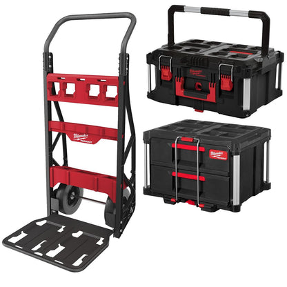Milwaukee Packout 2 Wheeled Cart with 22" Large Toolbox & 2 Drawer Tool Box