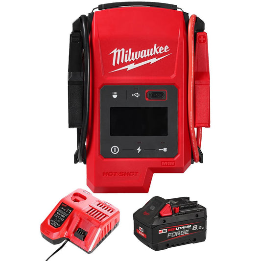 Milwaukee M18JS2000-0 18V Jump Starter with 1 x 8.0Ah Battery & Charger