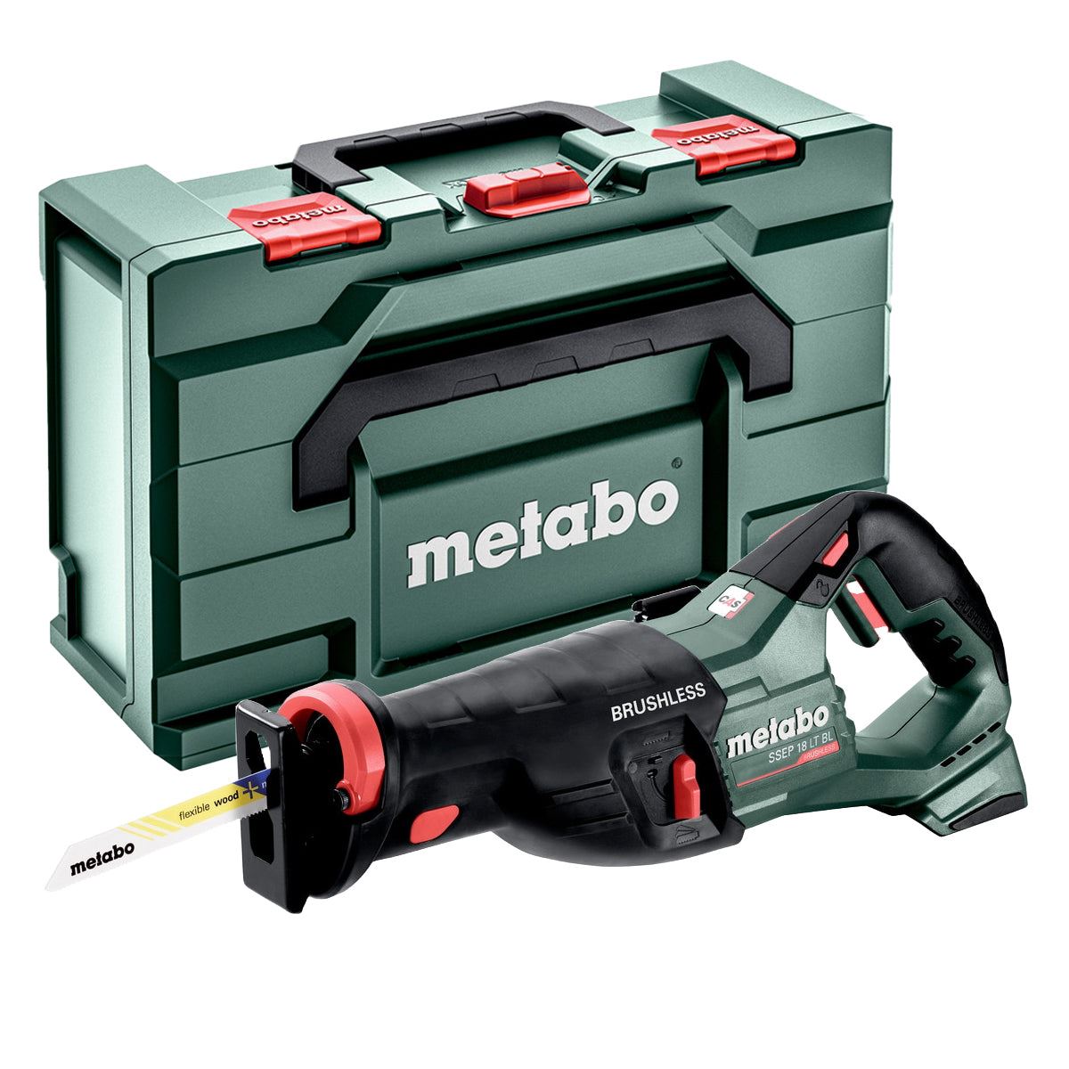 Metabo SSEP 18 LT BL 18V Brushless Sabre Saw with 1 x 4.0Ah Battery Charger & Metabox