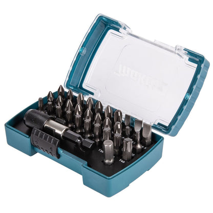 Makita D-74762 Screw Bit Set Of 32 Pieces With Sleeve Chuck Bit Holder
