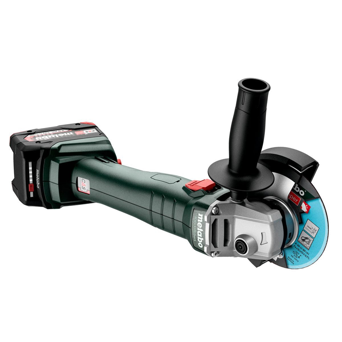 Metabo W 18 L 9-125 18V 125mm Angle Grinder with 1 x 4.0Ah Battery Charger & Metabox