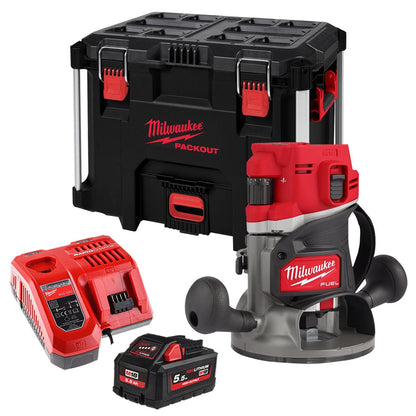 Milwaukee M18FR12KIT 18V FUEL Brushless 1/2" Router Cutter with 1 x 5.5Ah Battery Charger in Case