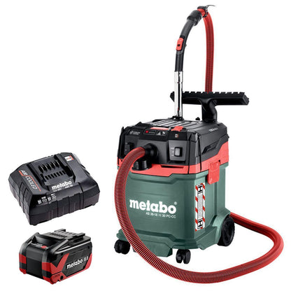 Metabo AS 36-18 H 30 PC-CC 18V H-Class Vacuum Cleaner with 1 x 8.0Ah Battery & Charger