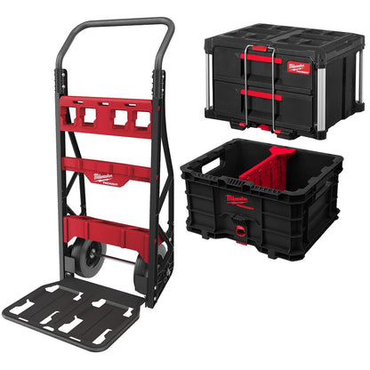 Milwaukee Packout 2 Wheeled Cart with Crate, Divider & 2 Drawer Tool Box