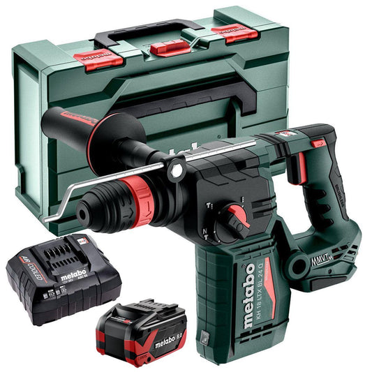 Metabo KH 18 LTX BL 24 Q 18V Brushless SDS+ Combination Hammer Drill with 1 x 8.0Ah Battery Charger & Metabox