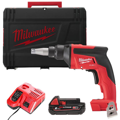 Milwaukee M18FSG-0X 18V Fuel Brushless Screw Gun with 1 x 2.0Ah Battery Charger & Case